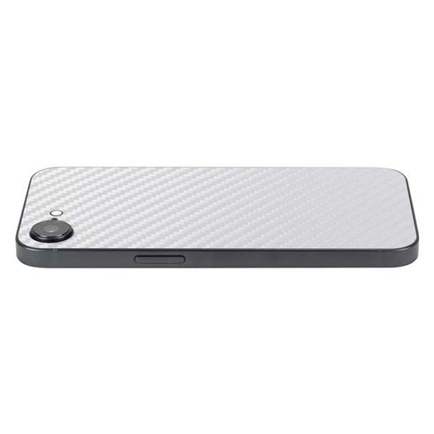White Carbon Fiber Specialty Texture Material iPhone 16e Skin